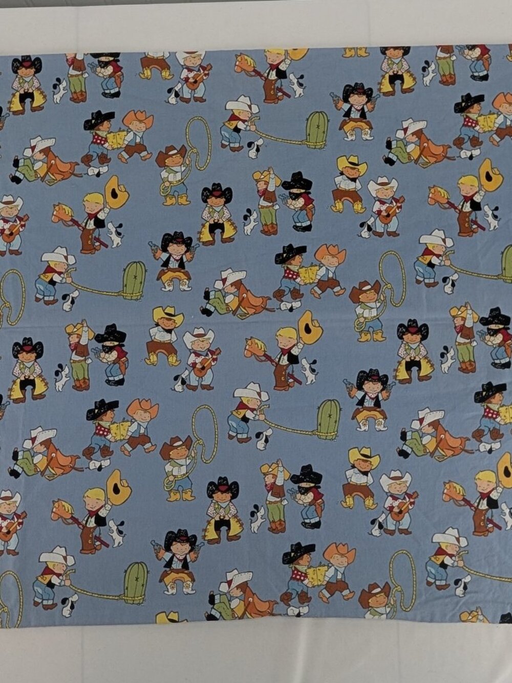 Young Cowboy Pillowcase Standard King Roping 36" x 22" Blue Western Animated